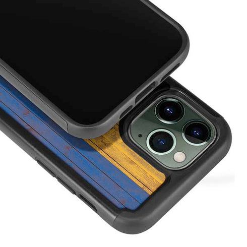 Barbados Flag Dark Wood iPhone 13 Pro Cargo Case